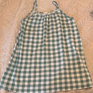 Crewcuts Green and White Checkered Kids Dress